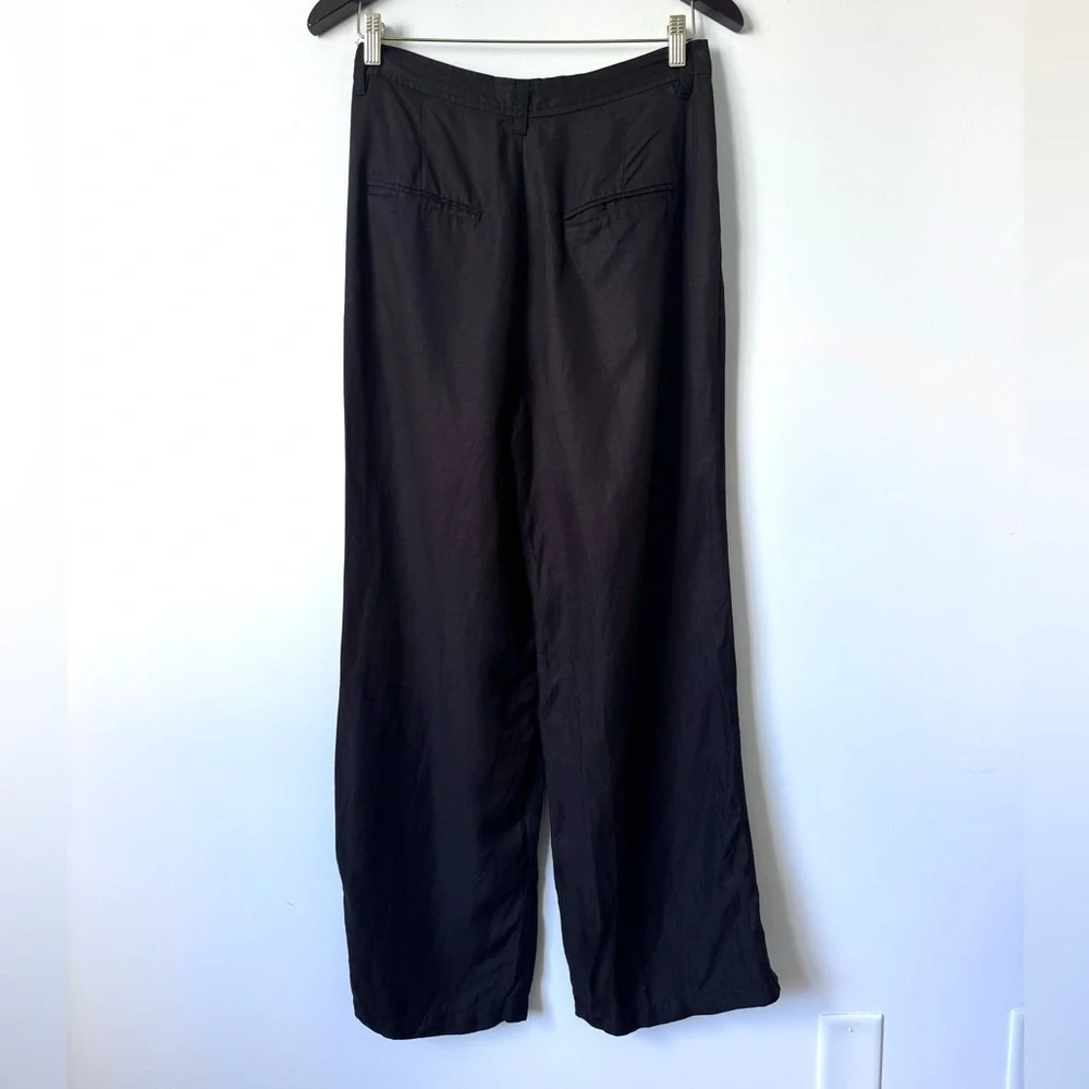 Anine Bing Carrie Pants in Black Linen - Size 8 (30” waist)